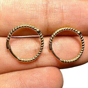 15mm 925 Sterling Silver 18k Gold Plated Hoop Earrings Lightweight Everyday Gift